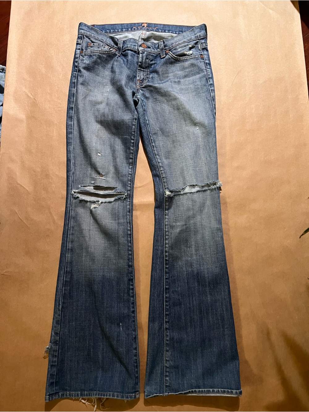 7 For All Mankind Distressed Flare size 29 * Made in the USA* Vintage